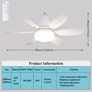 Rgb Living Room Ceiling Fan Lamps Simple Modern Bedroom