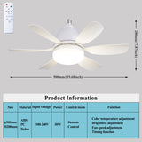 Rgb Living Room Ceiling Fan Lamps Simple Modern Bedroom