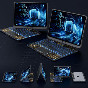360 Swivel Keyboard Clear Case For IPad
