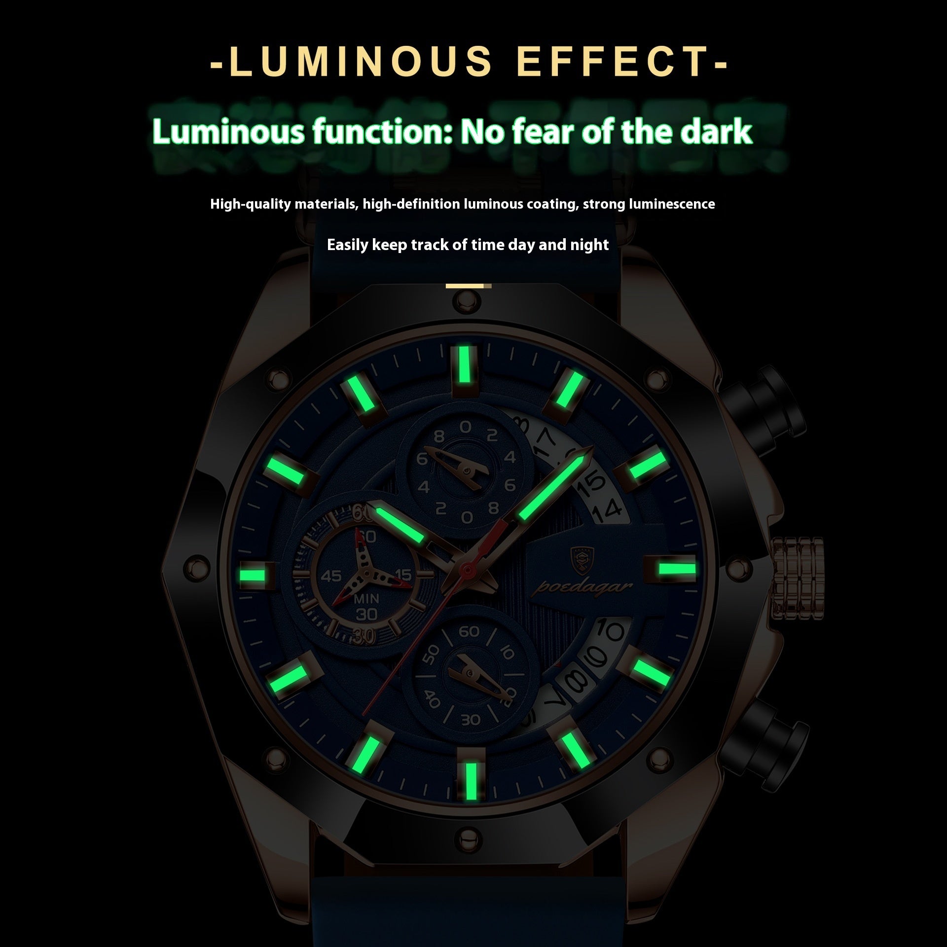 Silicone Band  Chronograph Men Watch