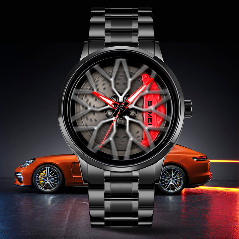 Men Watch With Wheel Hub Design
