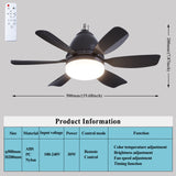 Rgb Living Room Ceiling Fan Lamps Simple Modern Bedroom