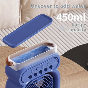 3 In 1 Portable LED Night Lights 3 Speeds Humidifier Fan
