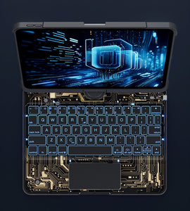 360 Swivel Keyboard Clear Case For IPad