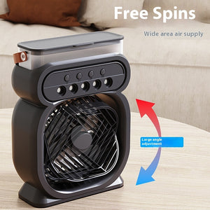 3 In 1 Portable LED Night Lights 3 Speeds Humidifier Fan