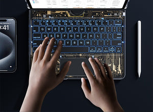 360 Swivel Keyboard Clear Case For IPad