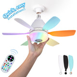 Rgb Living Room Ceiling Fan Lamps Simple Modern Bedroom