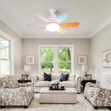 Rgb Living Room Ceiling Fan Lamps Simple Modern Bedroom