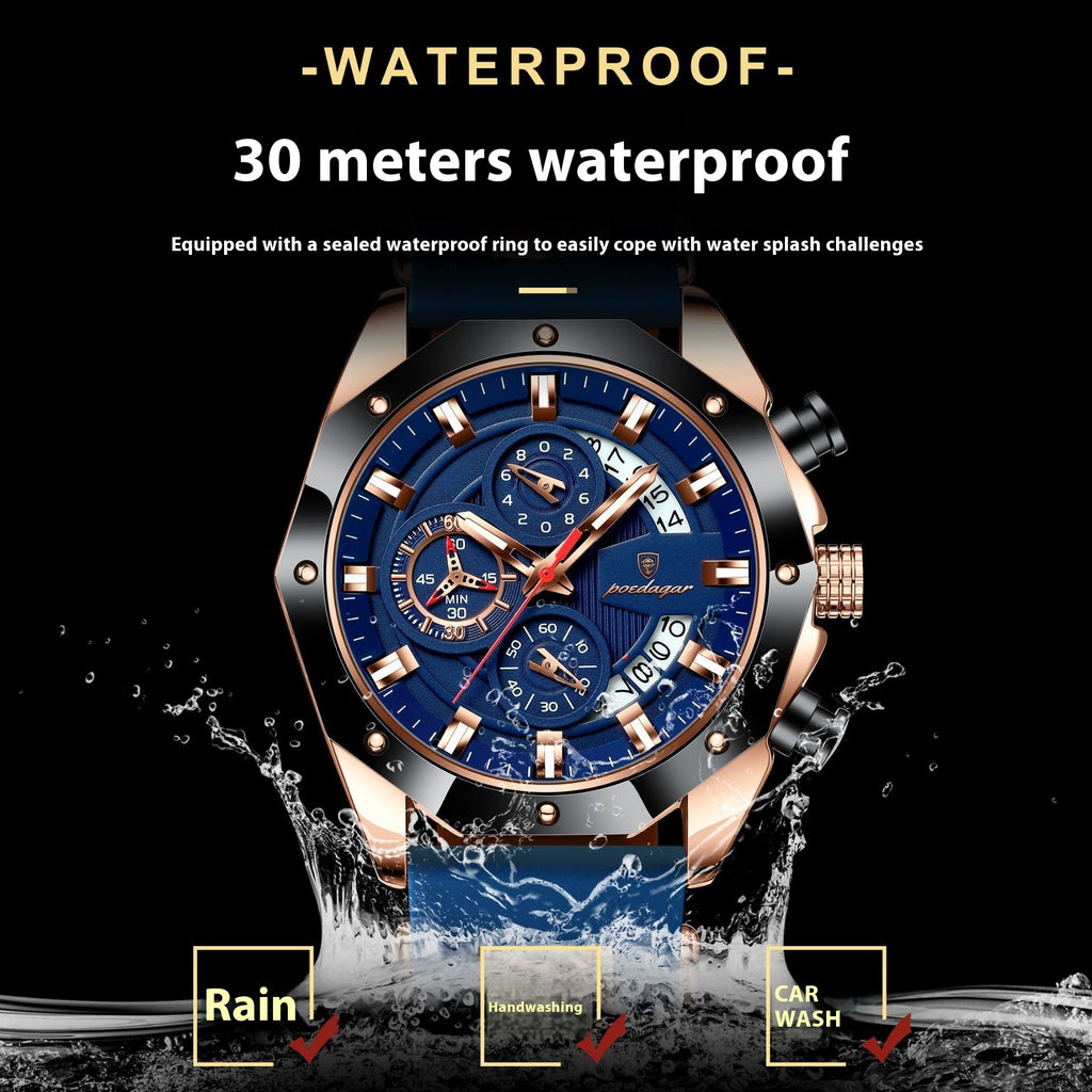 Silicone Band  Chronograph Men Watch