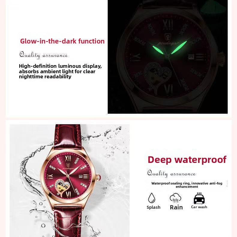 Waterproof Luminous Ladies Quartz Watch