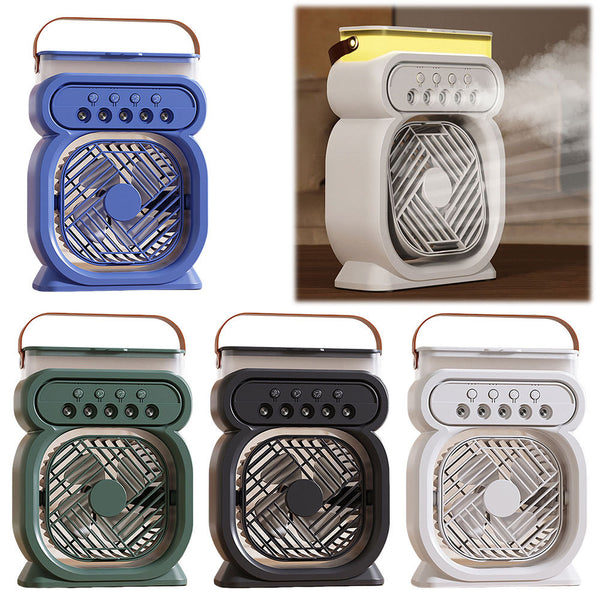 3 In 1 Portable  LED Night Lights 3 Speeds Humidifier Fan