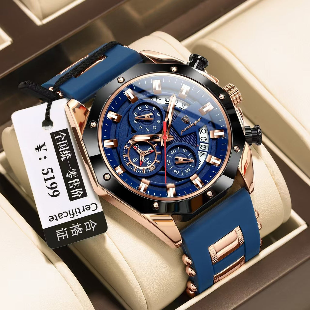 Silicone Band  Chronograph Men Watch