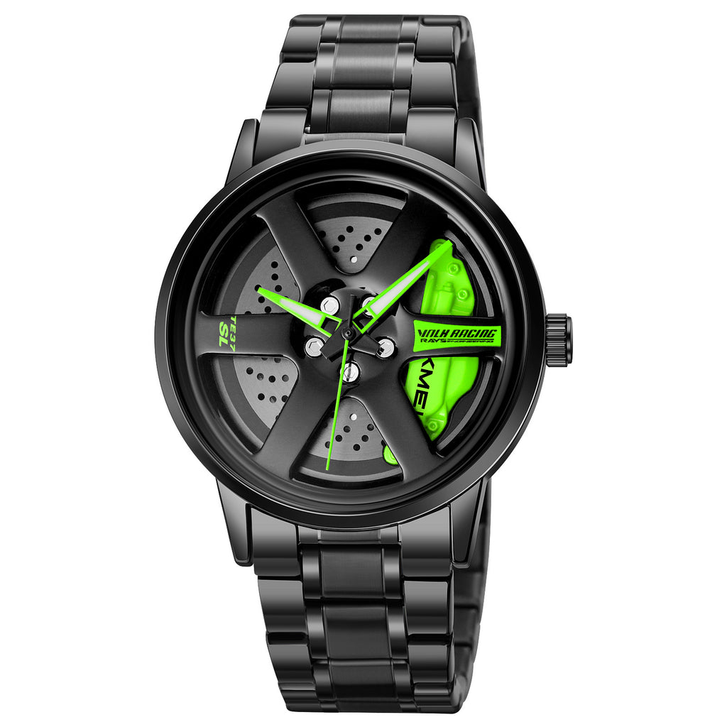 Men Watch With Wheel Hub Design