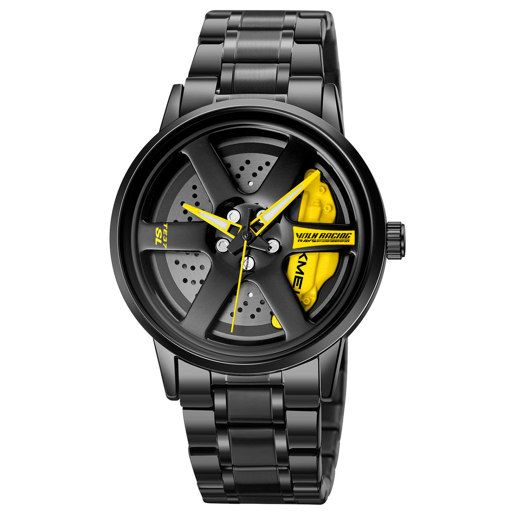 Men Watch With Wheel Hub Design