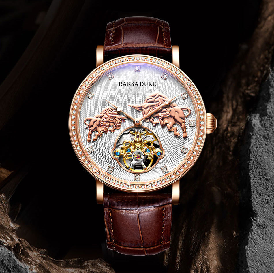 Diamond-embedded Waterproof Mechanical Watch